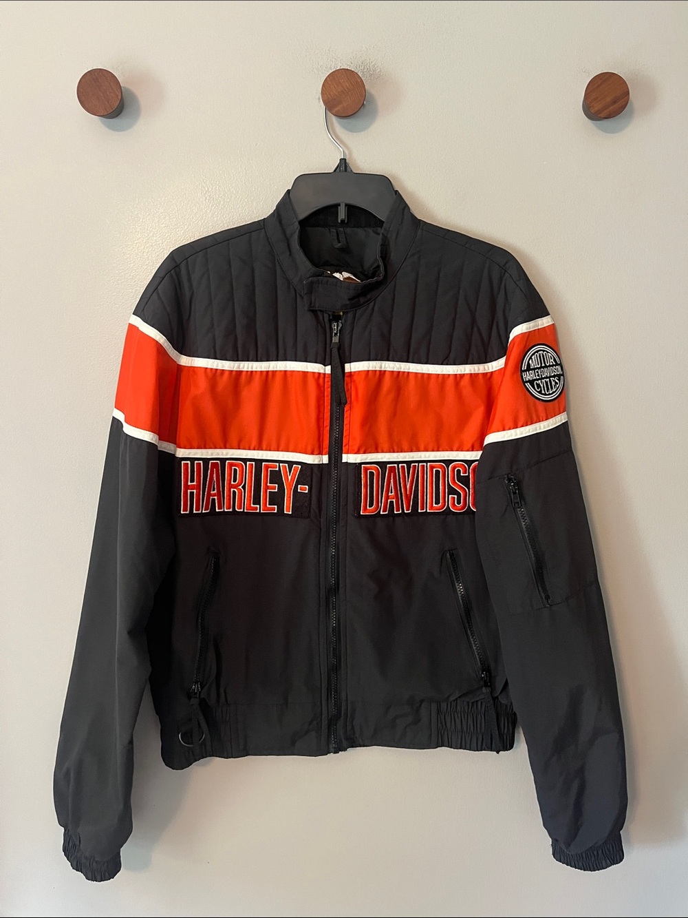 Harley Davidson nylon bomber racing jacket vintage 90s men’s size medium